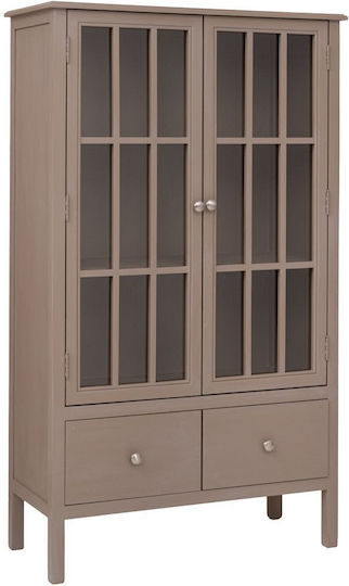 Подова Витрина от ПДЧ със Стъкло Сива 80.5x35x135cm 92604