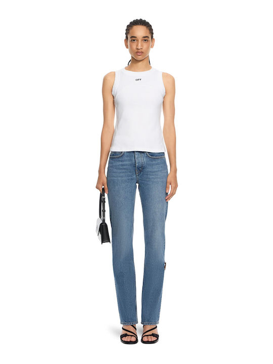Women's Cotton Sleeveless White Top
