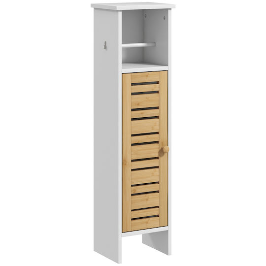 HomCom Ντουλάπι Μπάνιου 21x17x78cm Φυσικό Ξύλο