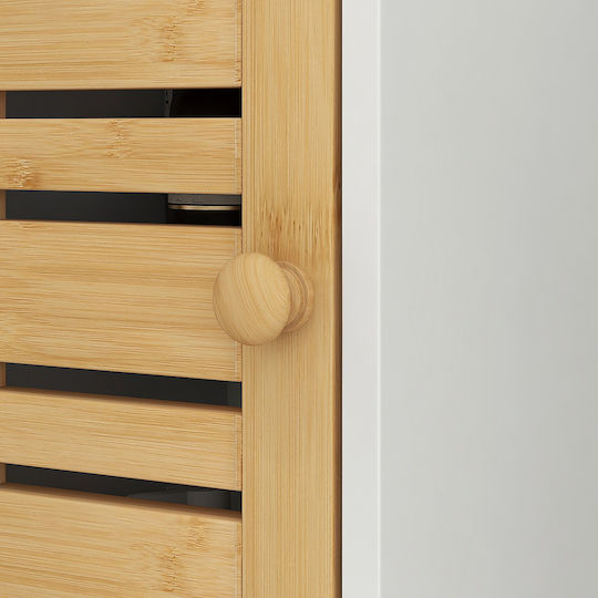 HomCom Ντουλάπι Μπάνιου 21x17x78cm Φυσικό Ξύλο