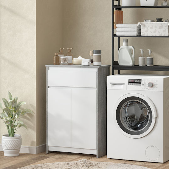 Kleankin Bathroom Cabinet 60x30x90cm Grey