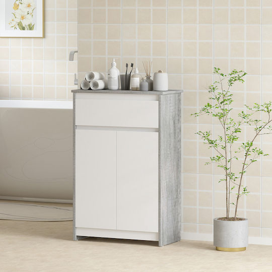 Kleankin Bathroom Cabinet 60x30x90cm Grey