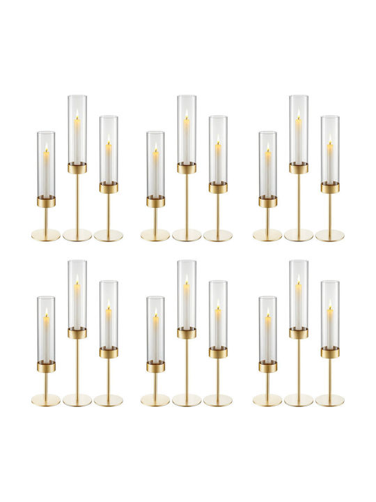 Vevor Set of Metal Candle Holders in Gold Colour 18 Pieces
