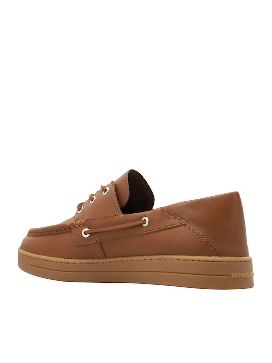 Leather Men's Boat Shoes in Tabac Brown Colour