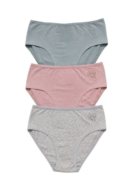 Baumwolle Damen-Slips 3er Pack Mehrfarbig