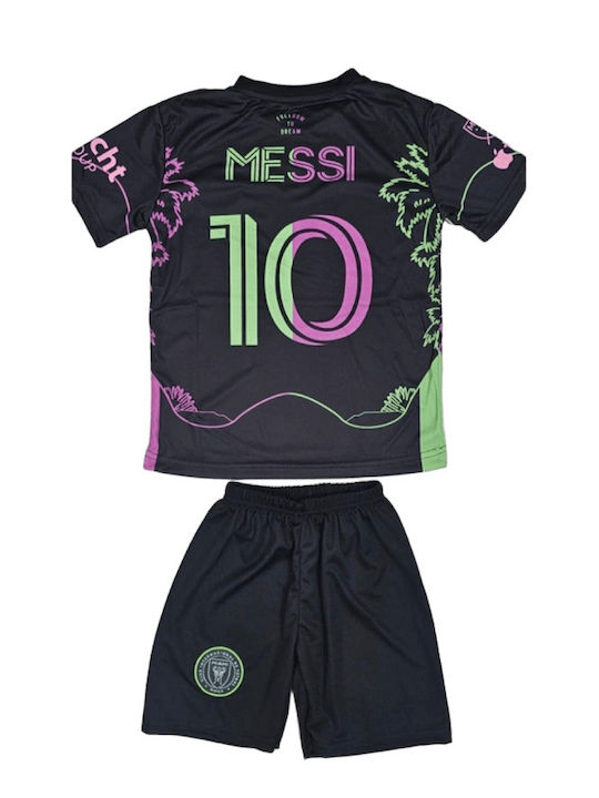 Детски Комплект Футбол Messi Inter Miami Special Edition Черен Balón De Oro Black Унисекс Детски Ab175