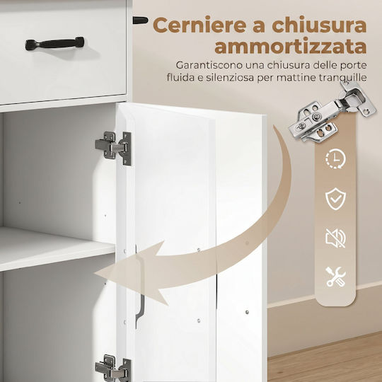 HomCom Wooden White Trolley 801-445V80WT