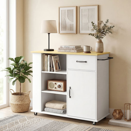 HomCom HomCom Lebensmittelregal Hölzernes Weiß 87x38x96.5cm