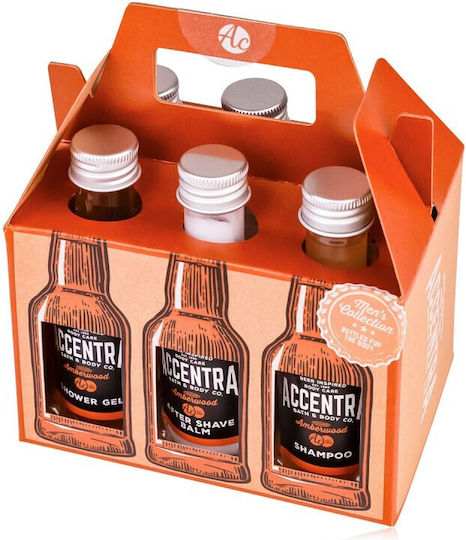 Men's Set 6*50ml Body Wash Body Lotion After Shave Scrub & Shampoo Sixpack Accentra