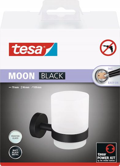 Tesa Стенна поставка за чаша Moon Черна Tesa Стенна поставка за чаша Moon Черна