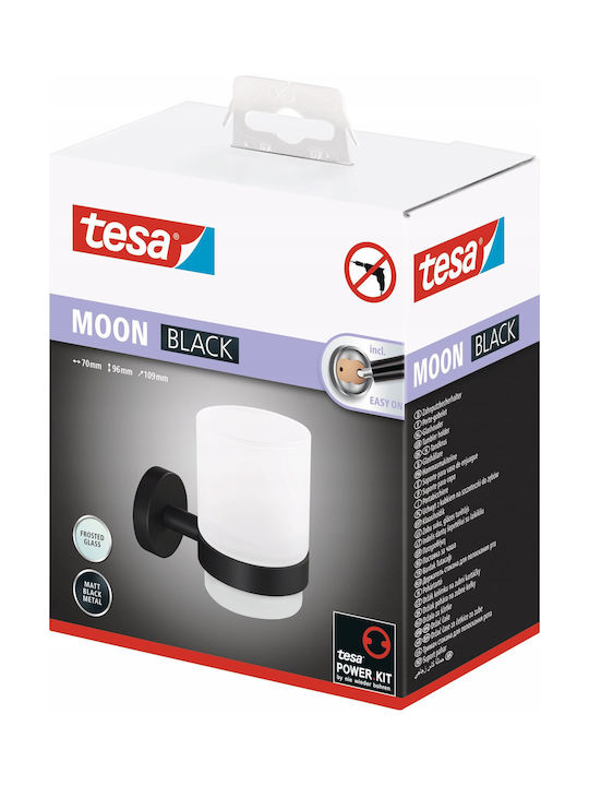 Tesa Moon Wandmontierte Glas Getränkehalter Schwarz