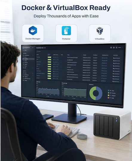 TerraMaster TERRAMASTER F4-425PRO (N305) Dateiserver / NAS Turm 30TB M.2/SSD und 2 Ethernet-Ports