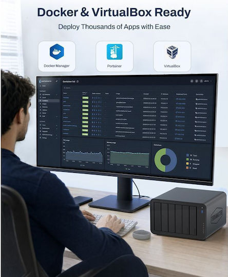 TerraMaster TerraMaster F6-425PRO NAS Кула с 6 места за HDD/M.2/SSD и 2 Ethernet порта
