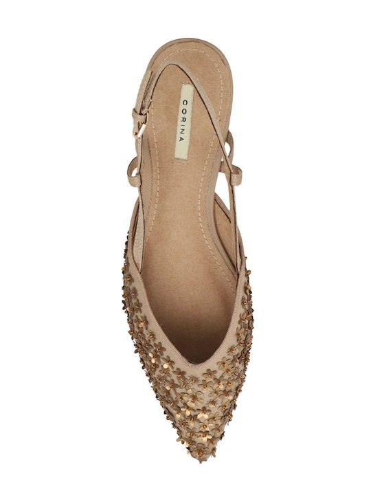 Damen Ballerinas Slingback in Beige Farbe