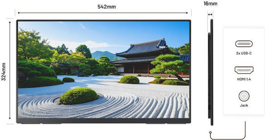 Japannext JN-MD-IPS238U-C6 IPS HDR Portable Monitor 8" 4K 3840x2160 with Response Time 5ms GTG