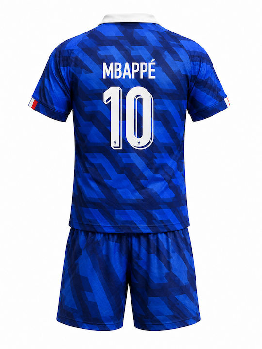 Комплект Детски Фланелка Национален Отбор Франция Къси Панталони Mbappe Fr55327-b10