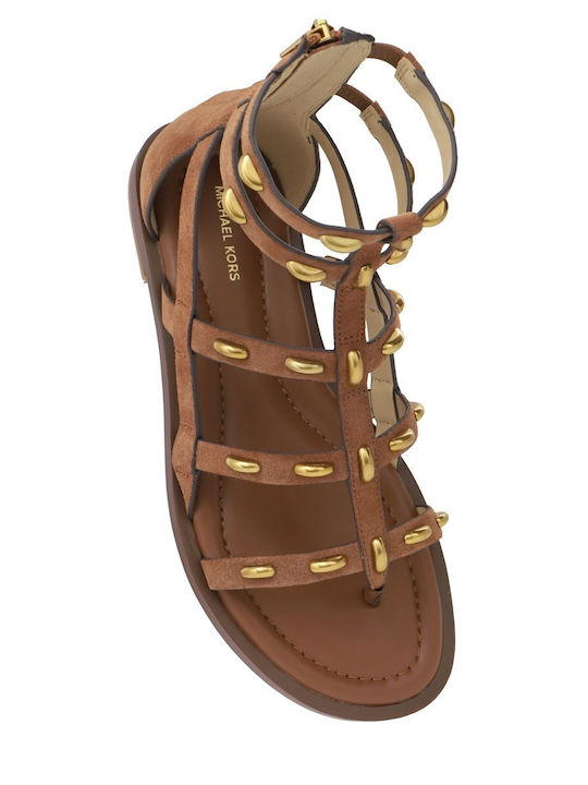 Leather Women's Sandals Tabac Brown