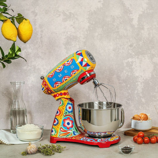 Smeg Кухненски робот 800W с Неръждаем Кaзан 4.8lt Многоцветен