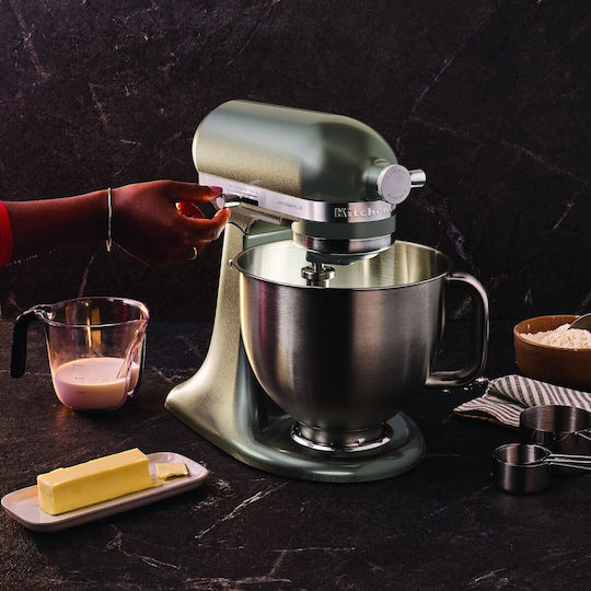 Kitchenaid Artisan Plus Кухненски Робот 325W с Неръждаем Казан 4.7л Медальон Сребро