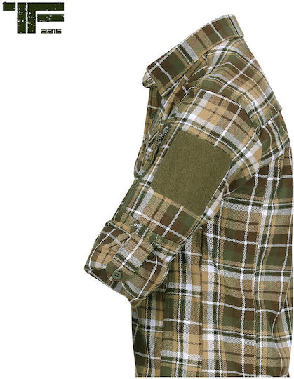 Cămașă Tf-2215 Contractor Flanelată Din Bumbac Maro Verde