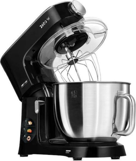 MPM Robot De Bucătărie 2600W Cu Bol Din Inox 6.5lt Negru