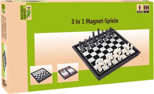 Natural Games Magnetic Backgammon/Chess Wooden