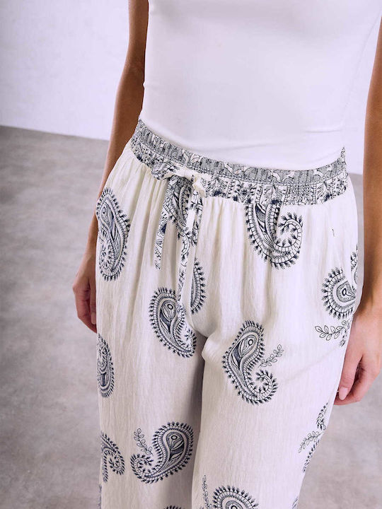 Celestino Damenhose Lässige Passform Blau Beige