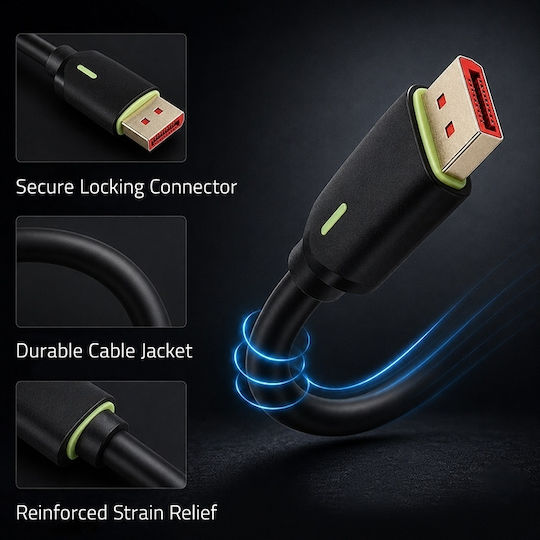 Qoltec Cablu DisplayPort male - 0.5m Gri