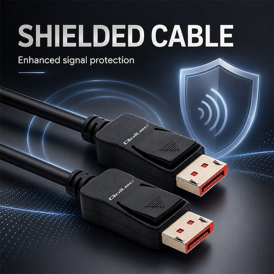 Qoltec DisplayPort male Cable - 5m Grey