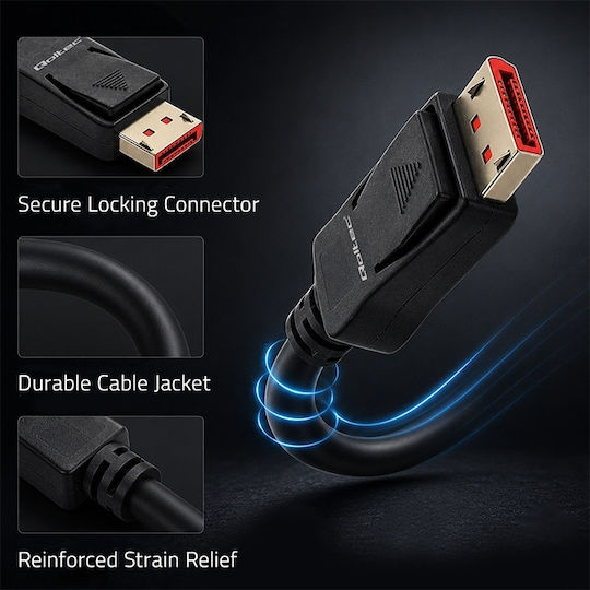 Qoltec DisplayPort male Cable - 5m Grey