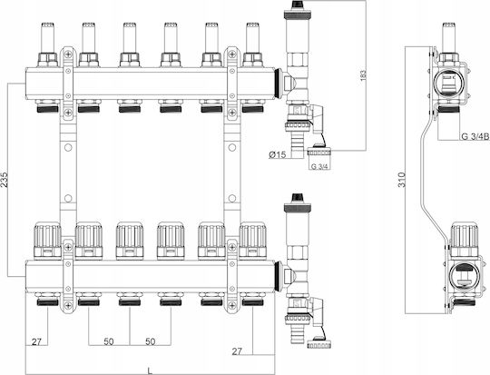 Floor Heating Distributor 12 Circuits