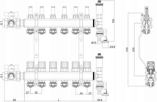 Floor Heating Distributor 10 Circuits
