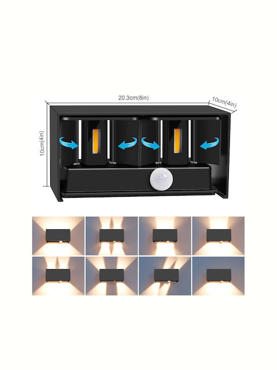 Iluminat Exterior Montat Pe Perete Led Încorporat Ip65 Dublu Fascicul