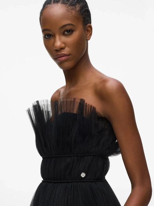 Summer Mini Evening Strapless Black Dress