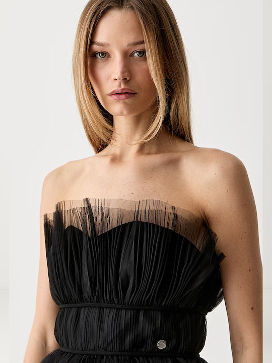 Summer Mini Evening Strapless Black Dress