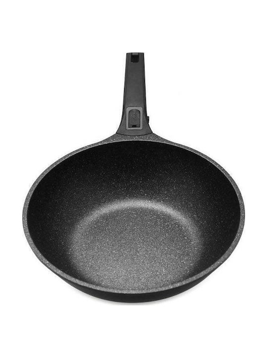 Sapir Sapir Wok aus Aluminium mit Deckel mit Innenbeschichtung aus Stein