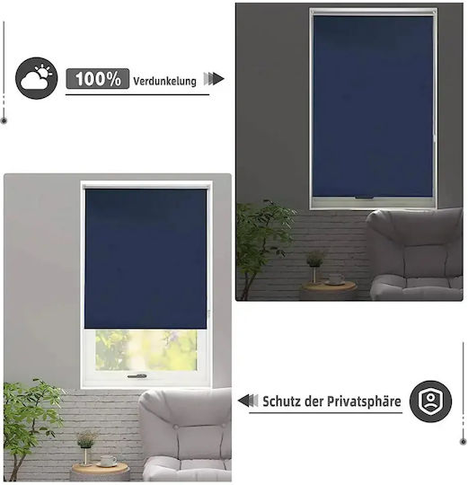 Woltu Woltu Ρollo Rollos Total Blackout Blau P70xH160cm