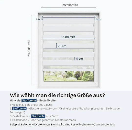 Woltu Woltu Ρollo Rollos Partieller Blackout Doppelt Weiß P65xH130cm