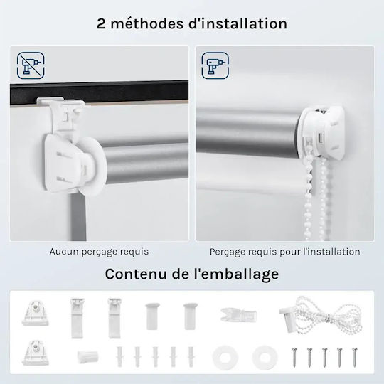 Woltu Rollos Verdunkelung Weiß P70xH160cm