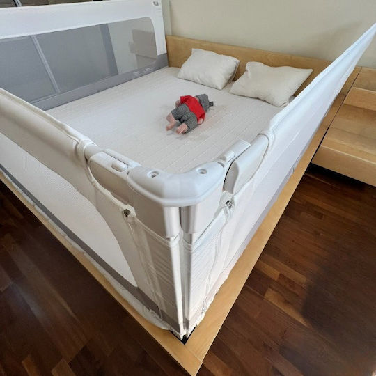 Bară De Protecție Pentru Pat Din Metal Alb 200x180x88cm 3 Bucăți