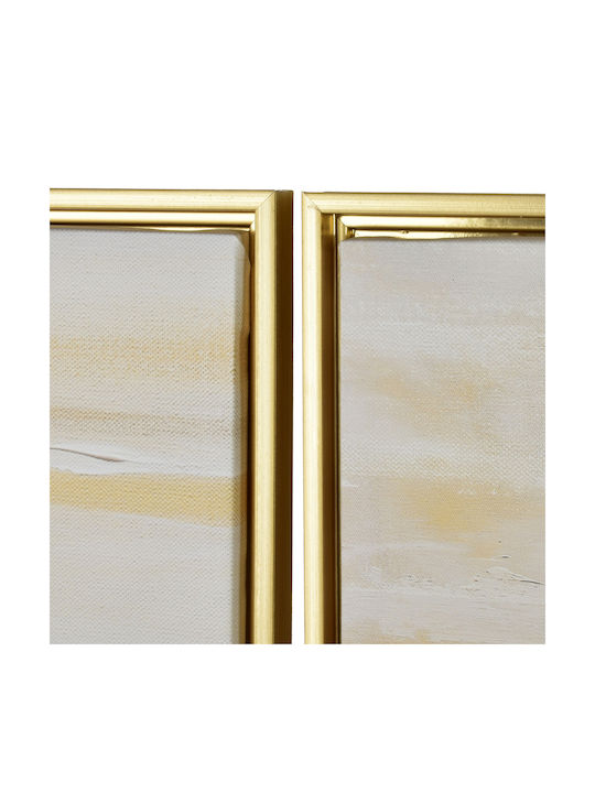 Inga Set 2 Paintings 40x50cm Gold Black Abstract