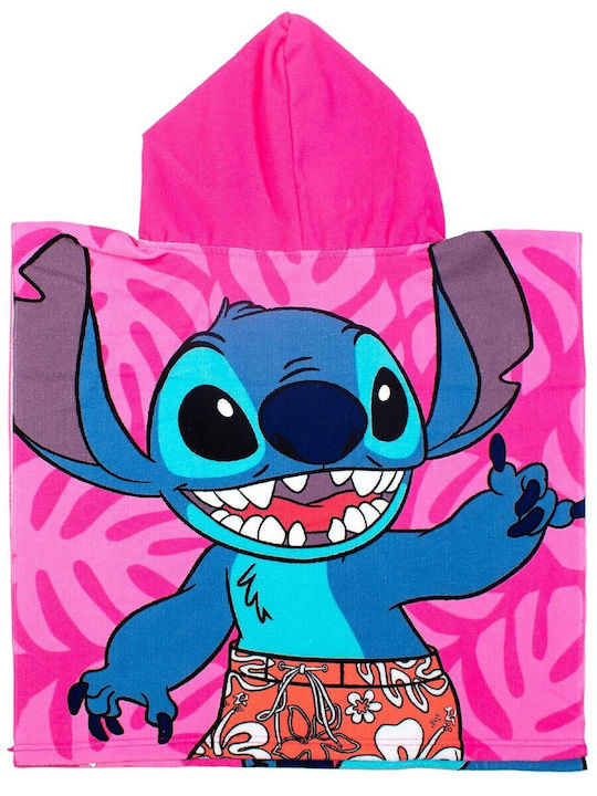 Disney Lilo & Stitch Beach Poncho made of Microfiber Pink