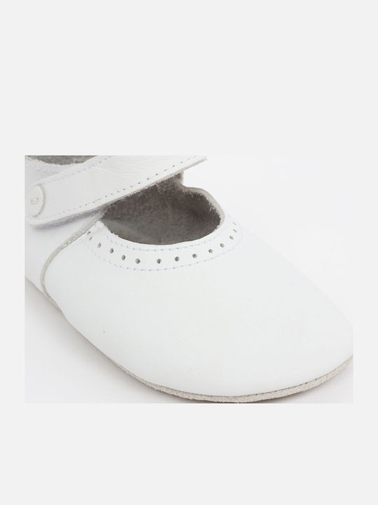 Bobux Βρεφικές Μπαλαρίνες Αγκαλιάς Λευκές Soft Sole Strap