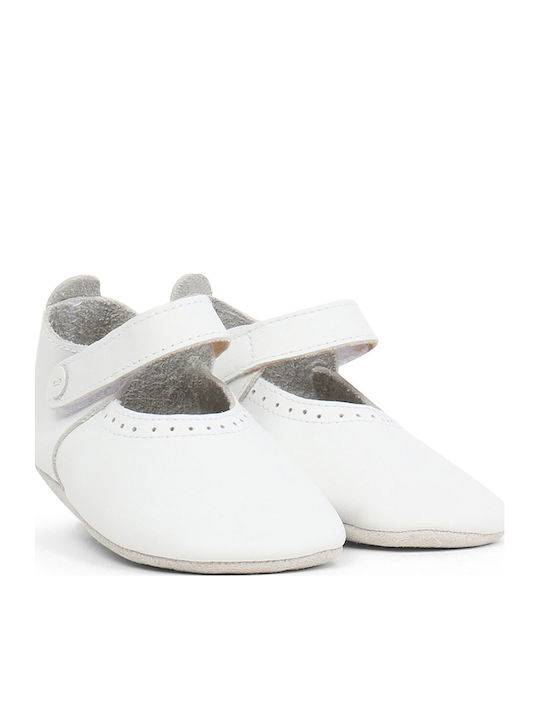 Bobux Βρεφικές Μπαλαρίνες Αγκαλιάς Λευκές Soft Sole Strap