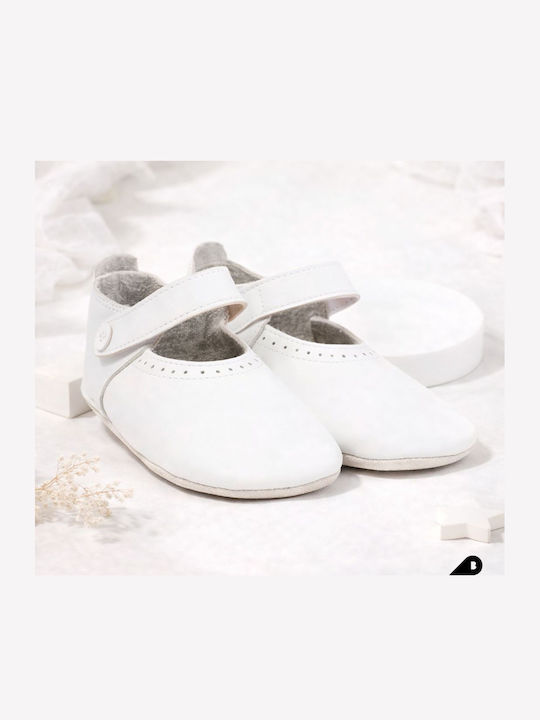 Bobux Βρεφικές Μπαλαρίνες Αγκαλιάς Λευκές Soft Sole Strap