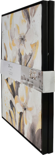 Inga Set 2 Paintings 50x70cm Golden Flowers 2