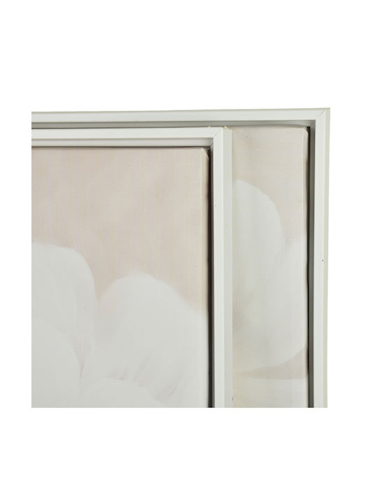 Inga Set 2 Paintings 50x70cm Flowers On Grey Background