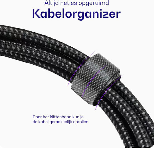 Buddi Flex Video Cable USB-C Male - USB-C 240W Black 3m
