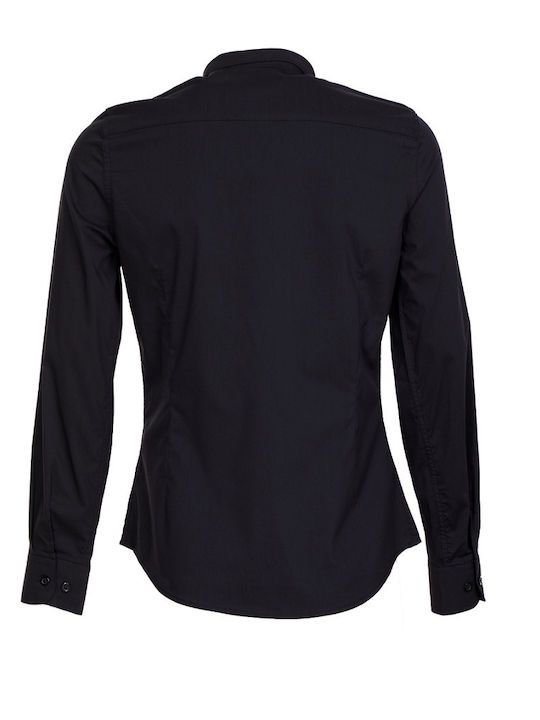 Velilla Arbeitshemden und T-Shirts Damen Elastisches Weiß Mao-Kragen Shirt