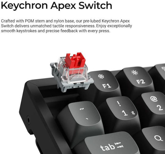 Keychron K2 Ultra K2U-J1 Wireless Gaming Mechanical Keyboard 75% with Keychron Red Switches and RGB Lighting English US Red